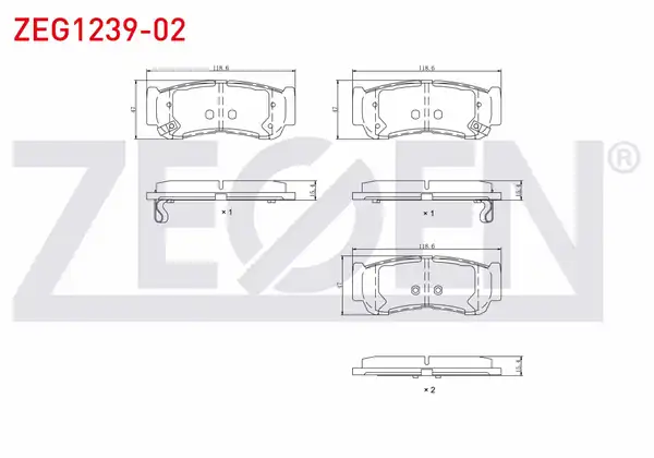 ZEGEN ZEG1239-02 | Fren Balata Arka Ikazlı Hyundai Santa Fe Cm 2 2 CRDI 2006 2012 Santa Fe Cm 2 7i V6 2006 2012