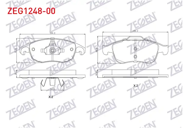 ZEGEN ZEG1248-00 | Fren Balata Ön Peugeot Partner
