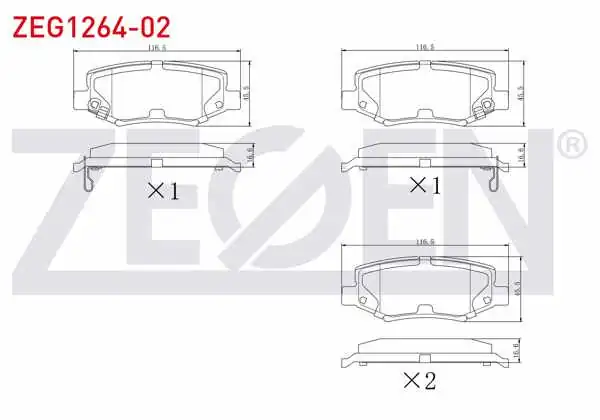 ZEGEN ZEG1264-02 | Fren Balata Arka Ikazlı Fiat Freemont