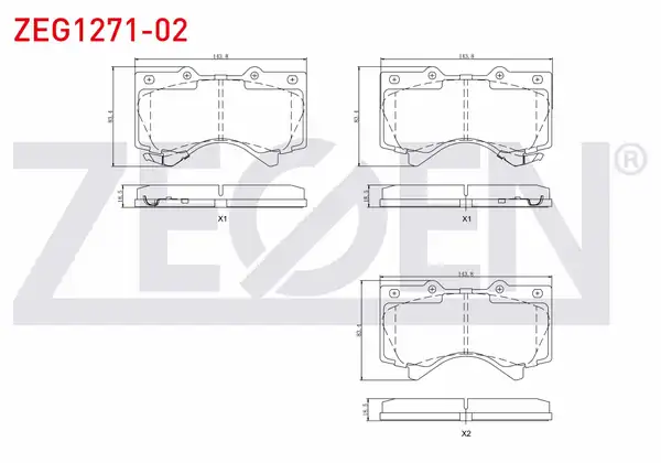 ZEGEN ZEG1271-02 | Fren Balata Ön Ikazlı Toyota Land Cruiser 4.7 V8 2008-/ Land Cruiser 4.5 D V8 2008-/ Land Cruiser 3.0 D-4D 2008 -