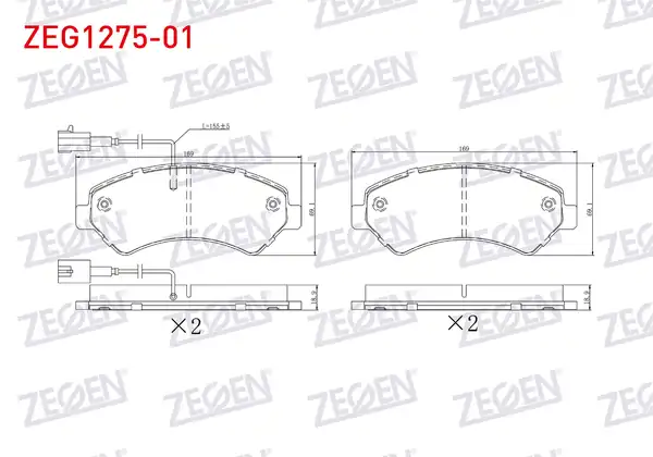 ZEGEN ZEG1275-01 | Fren Balata Ön Çift Fişli Fiat Ducato III