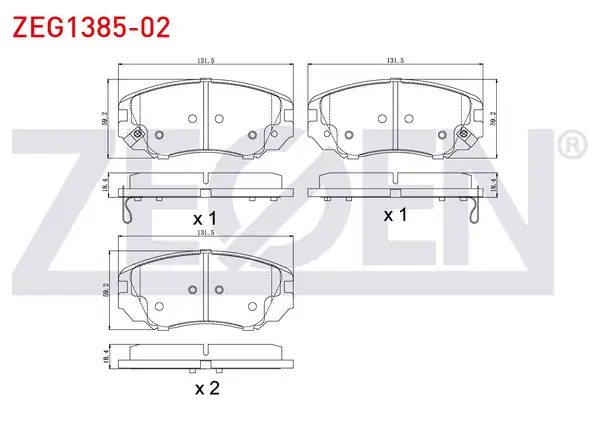 ZEGEN ZEG1385-02 | Fren Balata Ön Ikazlı Opel Insignia 1.6 16 Jant 2008-/ Insignia 1.6 T 2008-/ Insignia 2.0 CDTI 130 Hp 2008 -