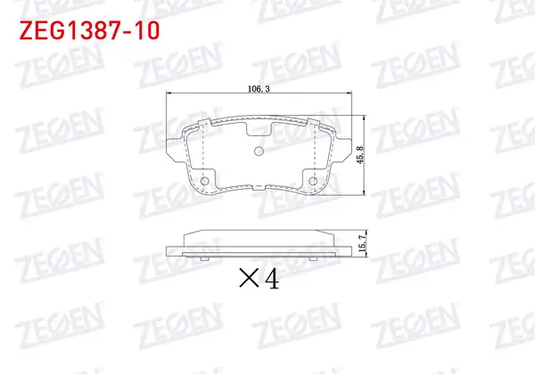 ZEGEN ZEG1387-10 | Fren Balata Arka Renault Megane IV Sedan Lv- Elektronik El Frenı Olan Araclar İçin 1 5 dCi 2016 Nissan Juke F16 2019