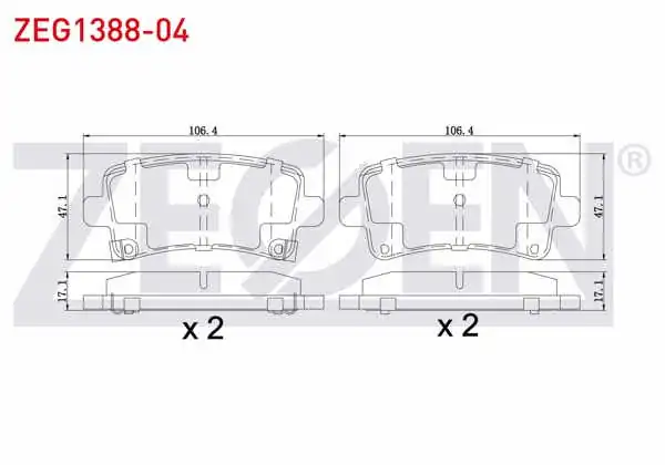 ZEGEN ZEG1388-04 | Fren Balata Arka Ikazlı Opel Insignia 1.6 16-17-18 Jant 2008-/ 1.6 T 2008-/ 2.0 CDTI 130 Hp 2008-/ 2.0 T 2008-/ 2.8 V6 2008 -