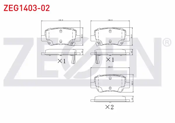 ZEGEN ZEG1403-02 | Fren Balata Arka Ikazlı Toyota Avensis