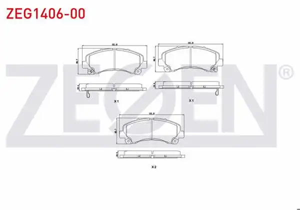 ZEGEN ZEG1406-00 | Fren Balata Ön Ikazlı Isuzu D-Max (8Dh) 2.5 D-2.5 Dıtd-3.0 D 2009 -