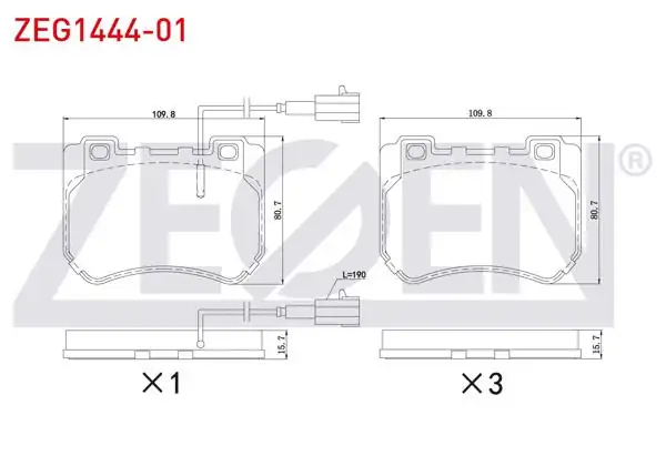 ZEGEN ZEG1444-01 | Fren Balata Fişli On Alfa Romeo 159 1.8 Mpı-1.8 Tbı-1.9 Jtdm-1.9 Jtb-2.0 Jtdm 2006-2011
