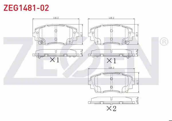 ZEGEN ZEG1481-02 | Fren Balata Ön Ikazlı Kia Picanto (Ta) 1.1 2011-/ Picanto (Ta) 1.25 2011 -