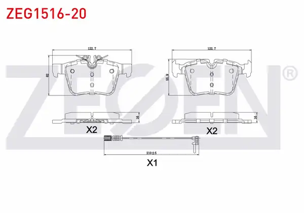 ZEGEN ZEG1516-20 | Fren Balata Fişli Arka Mercedes C Serisi (W205) C 200 Bluetec 2014-/ C 220 Bluetec 2014-/ C 250 Bluetec 2014 -