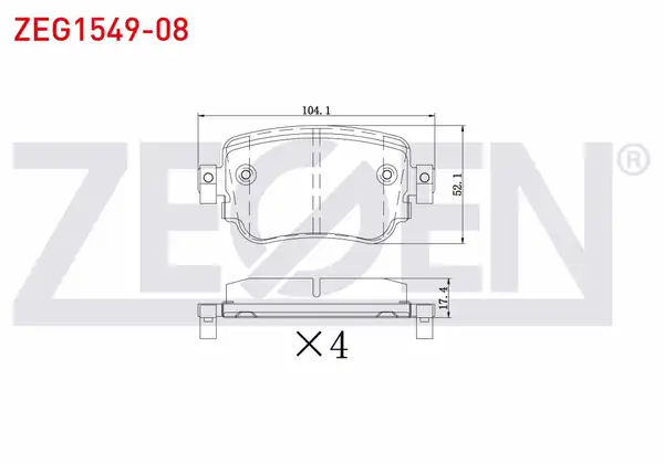 ZEGEN ZEG1549-08 | Fren Balata Arka Ikazlı Volkswagen Caddy IV