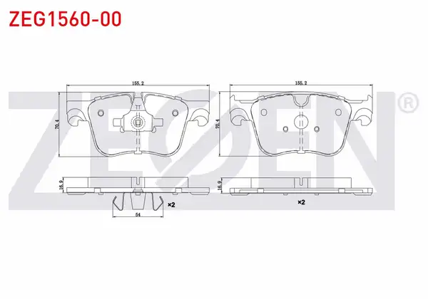 ZEGEN ZEG1560-00 | Fren Balata Ön 304 mm Diskler İçin Peugeot 308
