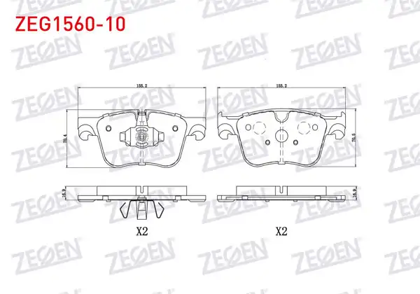 ZEGEN ZEG1560-10 | Fren Balata Ön Peugeot 3008 16-/ 508 II 18-/ 5008 II 16-/ Partner 18-/ Rifter 19-/ Toyota Proace 2019-/ Citroen C4 Picasso 13-/ Berlingo 16-/ C5 Aircross 18-/ Opel Grandland 17-/ Combo E 18-/ Ds 7 17 -