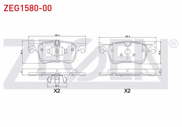 ZEGEN ZEG1580-00 | Fren Balata Ön Citroen C4 Picasso II 1.6 HDI 2013-/ C4 Picasso II 1.6 VTI 2013 -