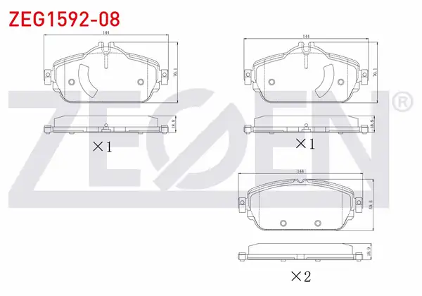 ZEGEN ZEG1592-08 | Fren Balata Ön Mercedes C Serisi (W205) C 180 2014-/ C Serisi (W205) C 180 Bluetec 2014 -