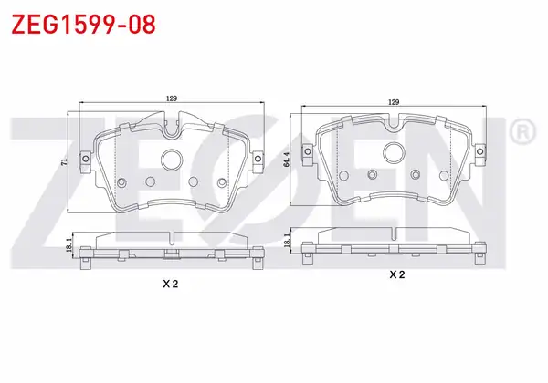 ZEGEN ZEG1599-08 | Fren Balata Ön BMW 2 Serisi (F45) 218 İ 2014-/ Mini Cooper S (F56) 2.0 2013-/ Mini Countryman (F60) 1.5 2016 -