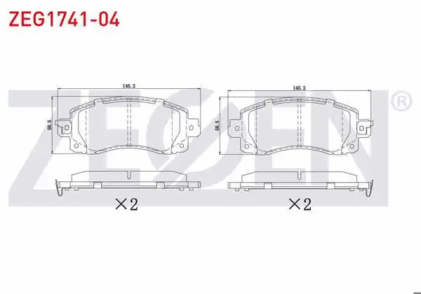 ZEGEN ZEG1741-04 | Fren Balata Ön Subaru Xv 1.6İ 2017-/ Forester 2.0 2018 -