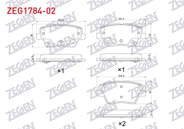 ZEGEN ZEG1784-02 | Fren Balata Arka Ikazlı Hyundai i30