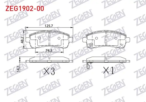 ZEGEN ZEG1902-00 | Fren Balata Ön Ikazlı Mazda Demıo 1.3 1996-2002
