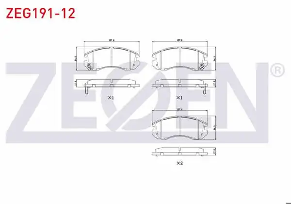 ZEGEN ZEG191-12 | Fren Balata Ön Subaru Impreza (Gc) 1.6İ 1992-2000 / Impreza (Gc) 1.8İ 1992-2000 / Legacy III (Be,Bh) 2.0İ 1998-2003