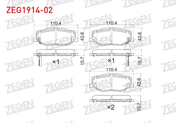 ZEGEN ZEG1914-02 | Fren Balata Ön Ikazlı Suzuku Jımny Suv (A6g) 1.5 Allgrıp 2018 -