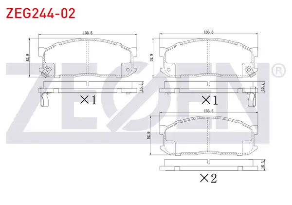 ZEGEN ZEG244-02 | Fren Balata Ön Ikazlı Kia Besta 2.2 D 1993-2003 / Mazda E 2200 (Sr2) 2.2 D 1984-2004