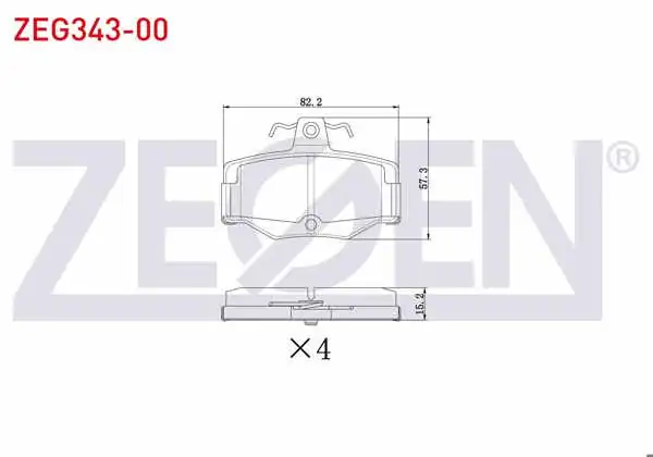 ZEGEN ZEG343-00 | Fren Balata Arka Nissan Primera (P10) 2.0İ 1990-1998 / Primera (P11) 1.8İ 16V 1996-2001 / Primera (P11) 2.0 TD 1996-2001 / Primera (P12) 2.0İ 16V 2002 -