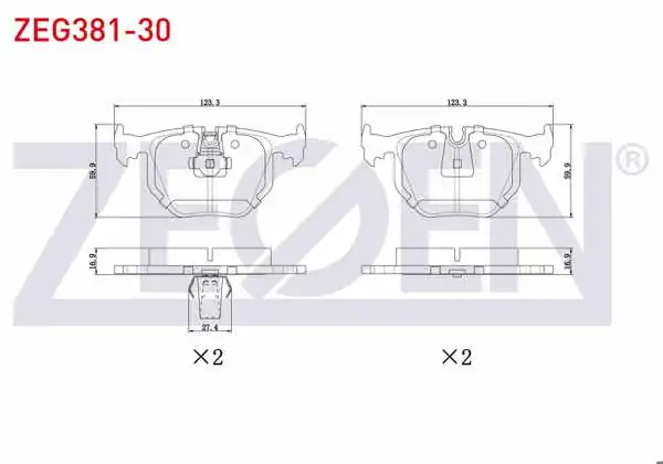 ZEGEN ZEG381-30 | Fren Balata Arka Land Rover Rangerover III 3.0 TD 6 2002-2012 / BMW X5 3.0 D 2000-2007 / (E53) 3.5 Xd 2000-2007 / (E53) 4.4 2000-2007 / BMW X3 (E83) 2.0 D 2004-2010 / (E83) 3.0 D 2004-2010 / (E83) 2.5 2004-2010