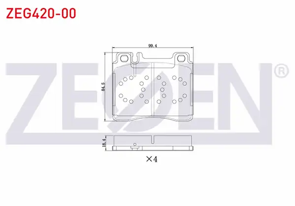 ZEGEN ZEG420-00 | Fren Balata Ön Mercedes S Serisi (W140) S 320 1991-1998 / S Serisi (W140) S 300 1991-1998
