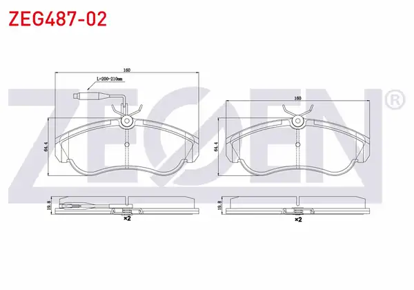 ZEGEN ZEG487-02 | Fren Balata Ön Fişli Fiat Ducato
