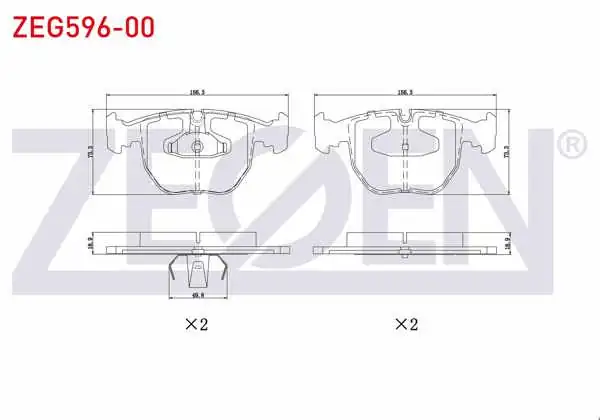 ZEGEN ZEG596-00 | Fren Balata Ön BMW X5 (E53) 3.0 D 2000-2007 / (E53) 3.5 Xd 2000-2007 / X5 (E53) 4.4 2000-2007 / (E53) 4.6 İs 2000-2007 / 5 Serisi (E39) 525 İ 1995-2003 / (E39) 530 D 1995-2003 / (E39) 518 İ 1995-2003