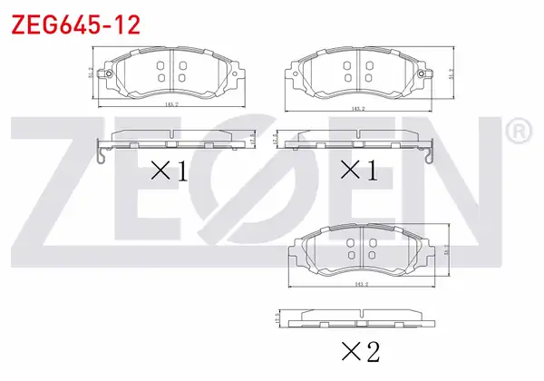 ZEGEN ZEG645-12 | Fren Balata Ön Ikazlı Chevrolet Rezzo