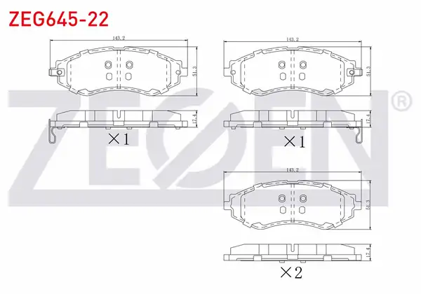 ZEGEN ZEG645-22 | Fren Balata Ön Ikazlı Chevrolet Lacetti