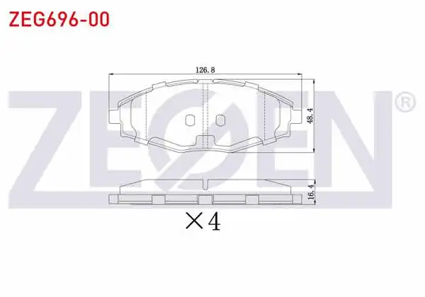 ZEGEN ZEG696-00 | Fren Balata Ön Chevrolet Spark 1.0İ 2005-2010 / Spark 0.8İ 2005-2010 / Daewoo Matız 0.8İ 1998-2005 / Lanos 1.4İ 1997-2005 / Lanos 1.5İ 1997-2005 / Lanos 1.6 16V 1997-2005