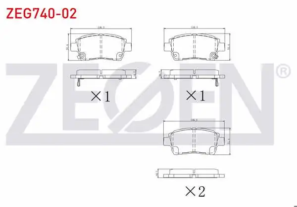 ZEGEN ZEG740-02 | Fren Balata Ön Ikazlı Toyota Yaris