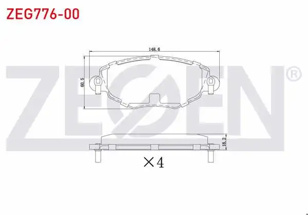 ZEGEN ZEG776-00 | Fren Balata Ön Ford Mondeo III 1.6İ 16V 2000-2007 / Mondeo III 2.0 TDCI 2000-2007 / Mondeo III 2.0İ 16V 2000-2007 / X-Type 2.0İ 2001-2009 / X-Type 2.0 D 2006-2009 / X-Type 2.5İ 2001-2009