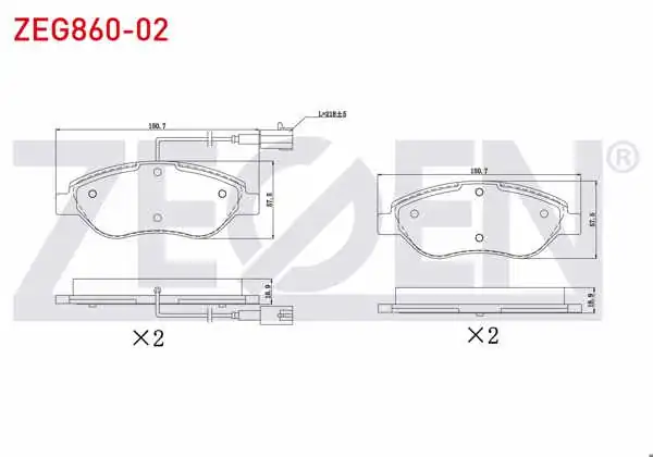 ZEGEN ZEG860-02 | Fren Balata Ön Fişli Fiat Stilo