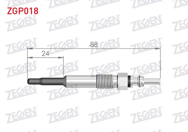 ZEGEN ZGP018 | Kızdırma Buji 11V Dacia Duster | 10 Adet