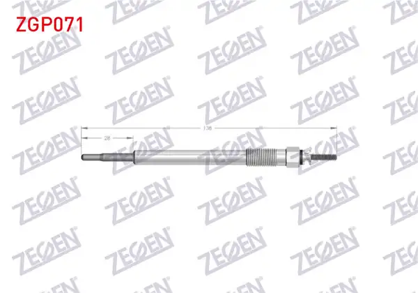 ZEGEN ZGP071 | Kızdırma Buji 7V Hyundai İx35 2.0 CRDI / Kia Carnıval, Grand Carnıval III 2.2 CRDI / Sorento II 2.2 CRDI | 10 Adet