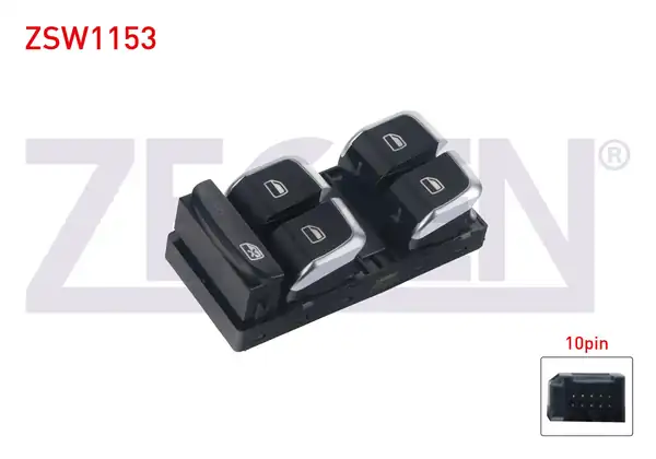 ZEGEN ZSW1153 | Cam Açma Anahtar Grup Krom 10 Pin Audi A4 A5 Q3 Q5 2007
