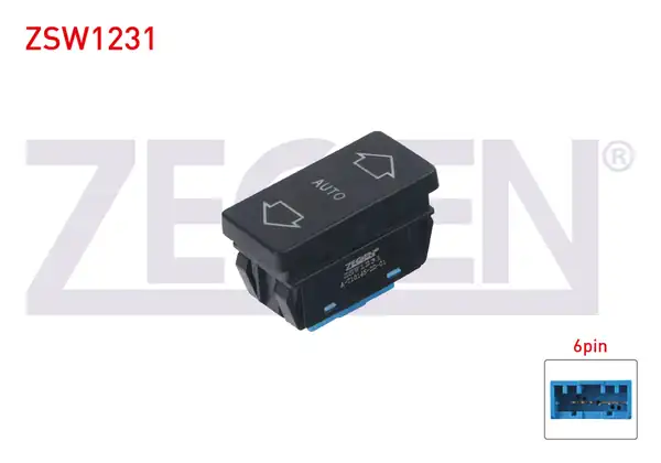 ZEGEN ZSW1231 | Cam Açma Anahtarı Tekli 6 Pin Otomatik Peugeot 106 II 1996 2002 405 İ 1987 1996