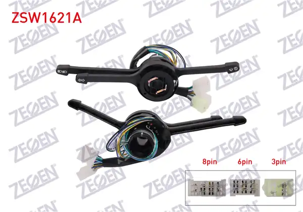 ZEGEN ZSW1621A | Far Silecek Kumanda Kolu Komple 8 6 3 Pin 2 Devre Fiat M131 SLX E M