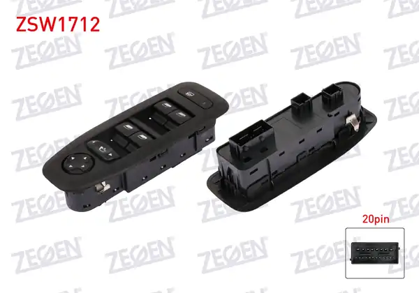 ZEGEN ZSW1712 | Cam Açma Anahtar Grup 20 Pin Peugeot 2008 İ 2013 2019