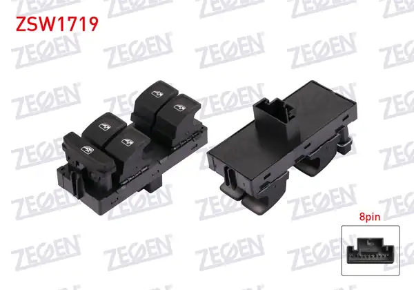 ZEGEN ZSW1719 | Cam Açma Anahtar Grup 8 Pin Skoda Octavia 2012 2017