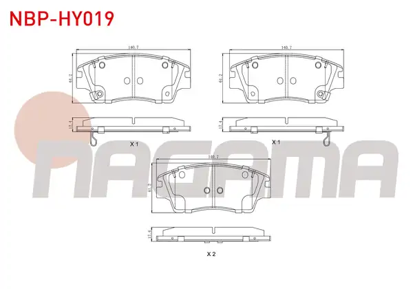 NAGAMA Nbp Hy019 Fren Balata Ön Ikazlı Tel Delikli Hyundai Tucson