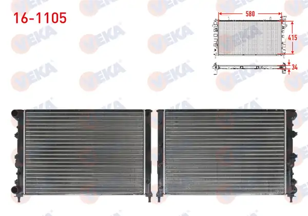 VEKA 16-1105 | Su Radyatörü Mekanik Alfa Romeo 147 937 1 6 M T Ac 2001 2010