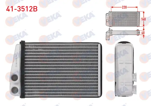 VEKA 41-3512B | Kalorifer Radyatörü Brazing Renault Megane II Bm0 1 Cm0 1 1 5 dCi 2002 2008