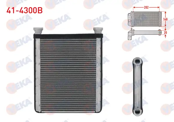 VEKA 41-4300B | Kalorifer Radyatörü Brazing Toyota Corolla _e12_ 1 4 Vvt İ 2002 2007