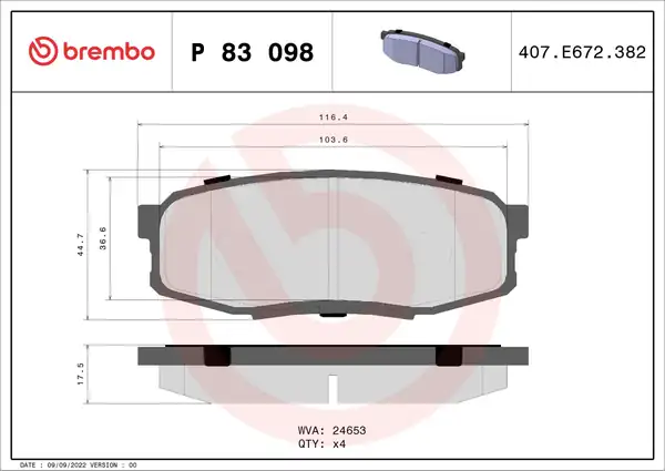 Brembo P 83 098x Balata Fren Arka Performance Toyota Landcrusier 09 12