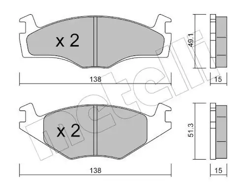 METELLİ 22-0045-0 | Ön Fren Balatası VW Seat