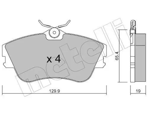 METELLİ 22-0164-0 | Ön Fren Balatası VW Transporter 91 04